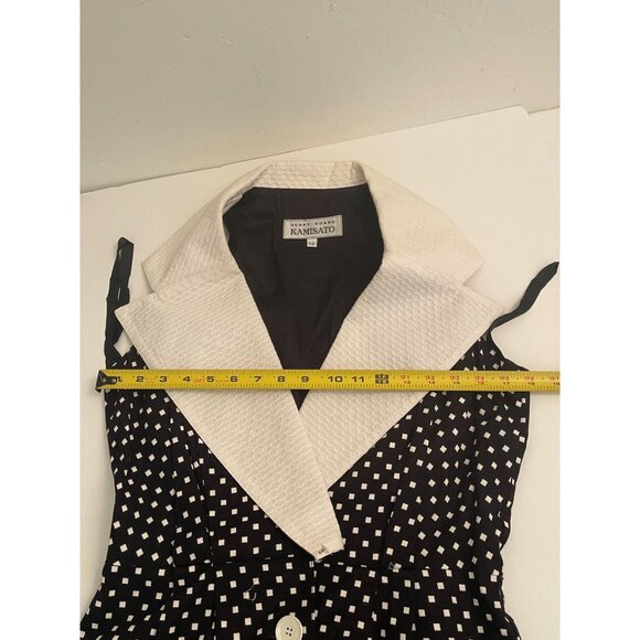 VTG 80s Geary Roark Kamisato Polka Dot Cotton Dress Buttons USA Made Size 12 - Picture 12 of 15